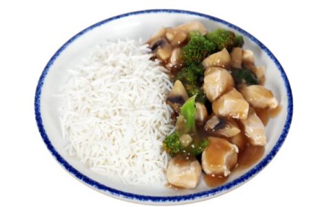 Chicken Broccoli Brown Sauce W White Rice