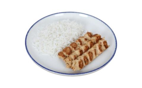 Chicken Kebab With White Rice