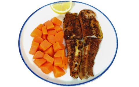 Grilled Hammour With Sweet Potato