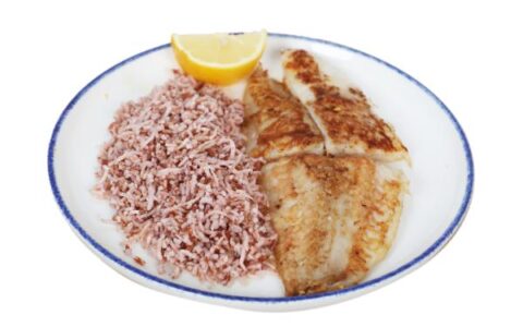 Grilled Hamour with Brown Rice