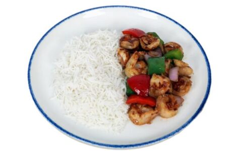 Grilled Shrimp With Bell Pepper With Rice
