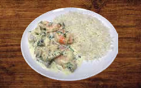 Creamy Shrimp with White Rice
