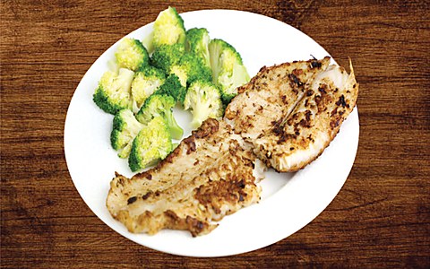 Grilled Hamour with Broccoli
