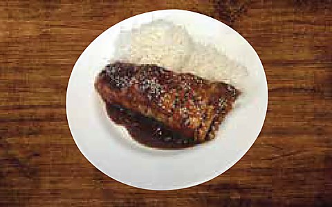 Grilled Salmon Teriyaki Sauce with Rice