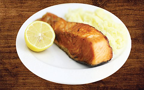 Grilled Salmon with Mash Potato