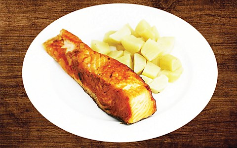 Grilled Salmon with Sweet Potato