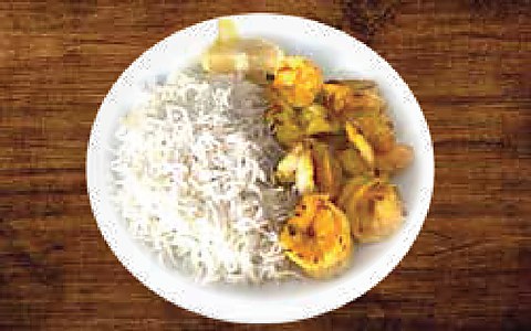 Grilled Shrimps with White Rice