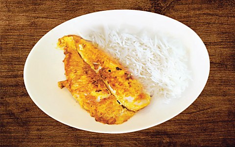 Hamour in Mustard Spices with White Rice