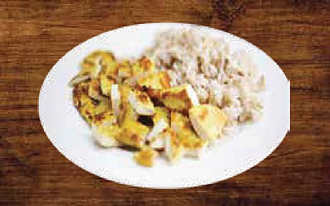 Mustard Breast Chicken with Brown Rice
