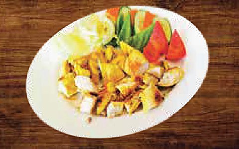 Mustard Breast Chicken with Salad