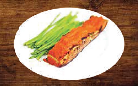 Red Pepper Salmon with Asparagus