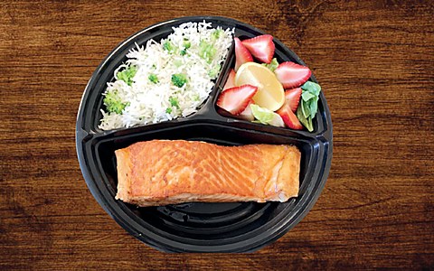 Salmon Fruit / Mix Broccoli Rice Combo